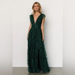 Baltic Born Emerald Green Sequin Bridesmaid Dress Cocktail Gown